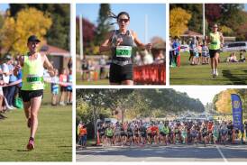 Winners Liam Adams and Kate Avery along with last year's winner Patrick Stow and the start line from Lavington. Pictures by James Wiltshire 