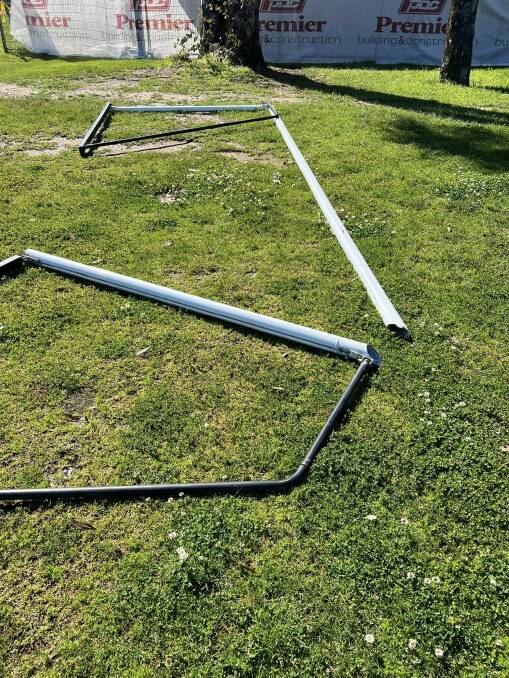 The vandals destroyed the junior soccer goals at Melrose Park in Lavington