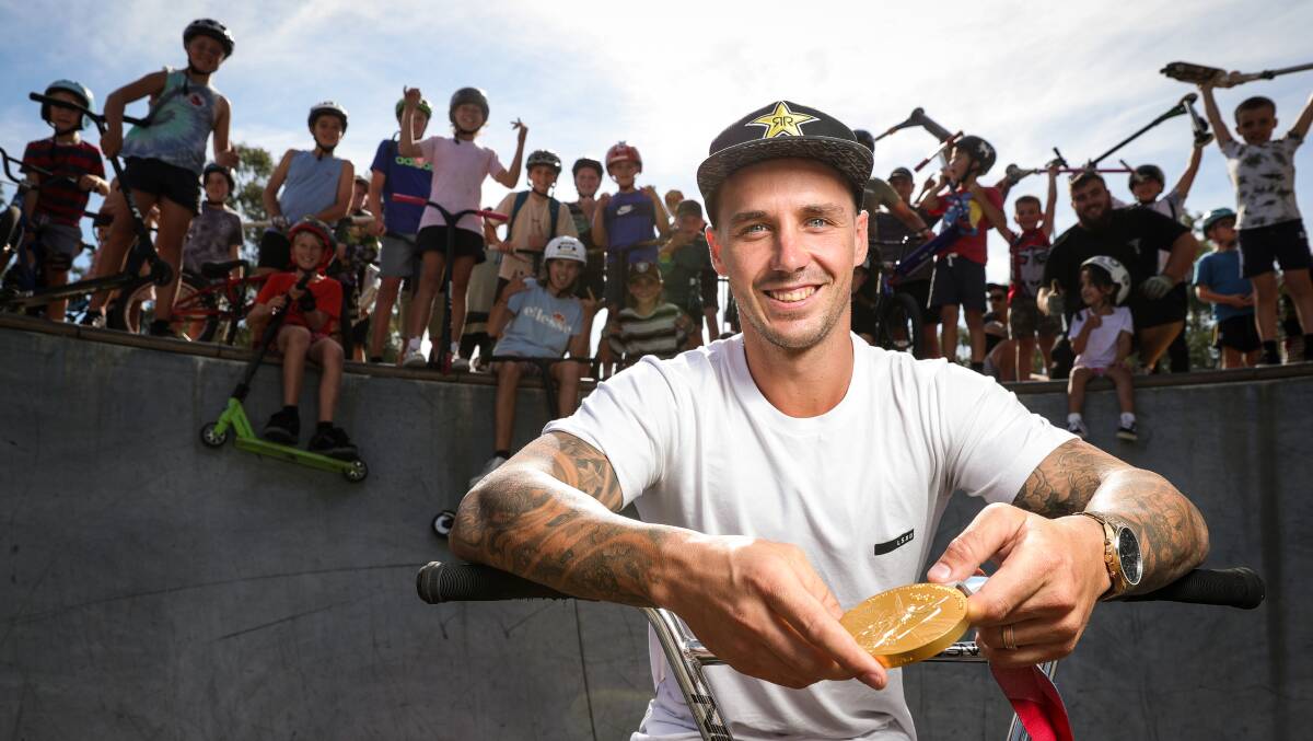 GOOD AS GOLD: Mr Martin says he's impressed with the new Albury skatepark venue, which helped keep kids active.