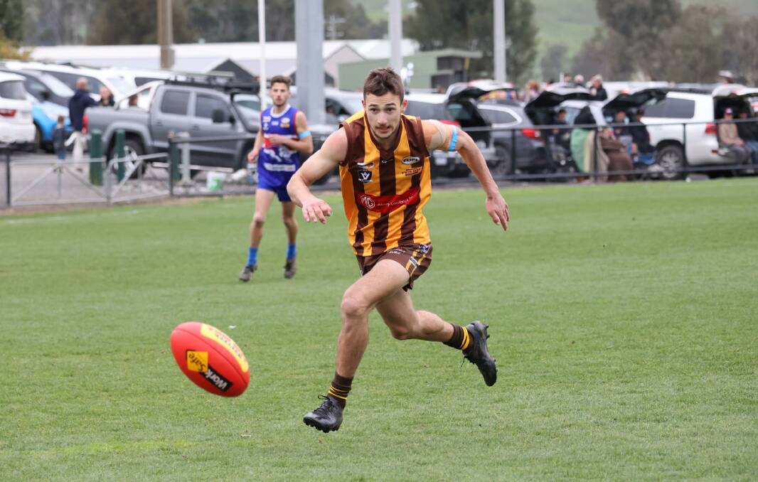 Jake Knight keeps his eye on the ball against Thurgoona.