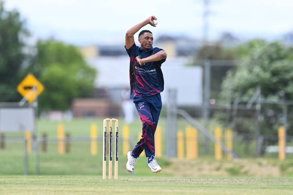 Tendai Maruma was the pick of East Albury's bowlers, claiming 3-31. Picture by Mark Jesser