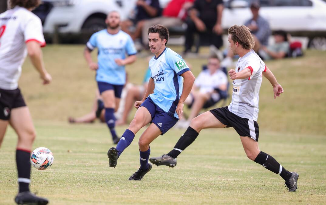 Ruben Shuker marked his Albury City debut with a 94th-minute winner against Boomers at Glen Park on Sunday. Picture by James Wiltshire