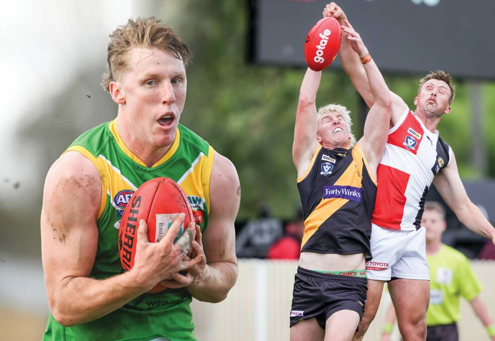 Kolby Heiner-Hennessy kicked 60 goals in 20 games for Holbrook last season and is now starting to impact O and M games on a regular basis having returned to play for Albury. Pictures by Mark Jesser and James Wiltshire