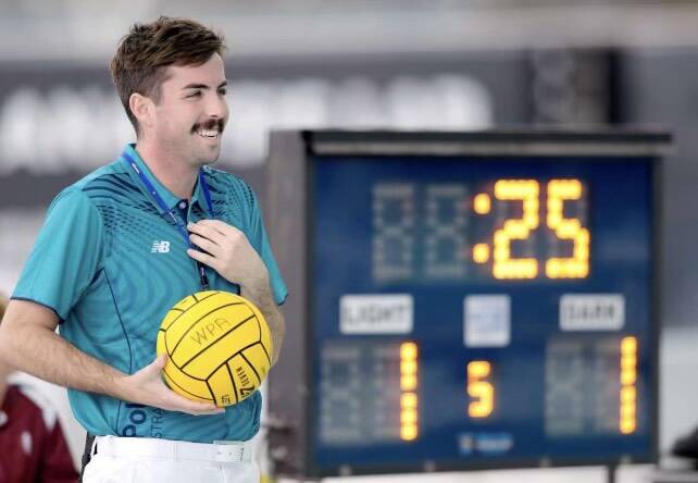 Former Sharks player James O'Brien will referee six National League games this weekend as his journey towards the top of Australian water polo continues.