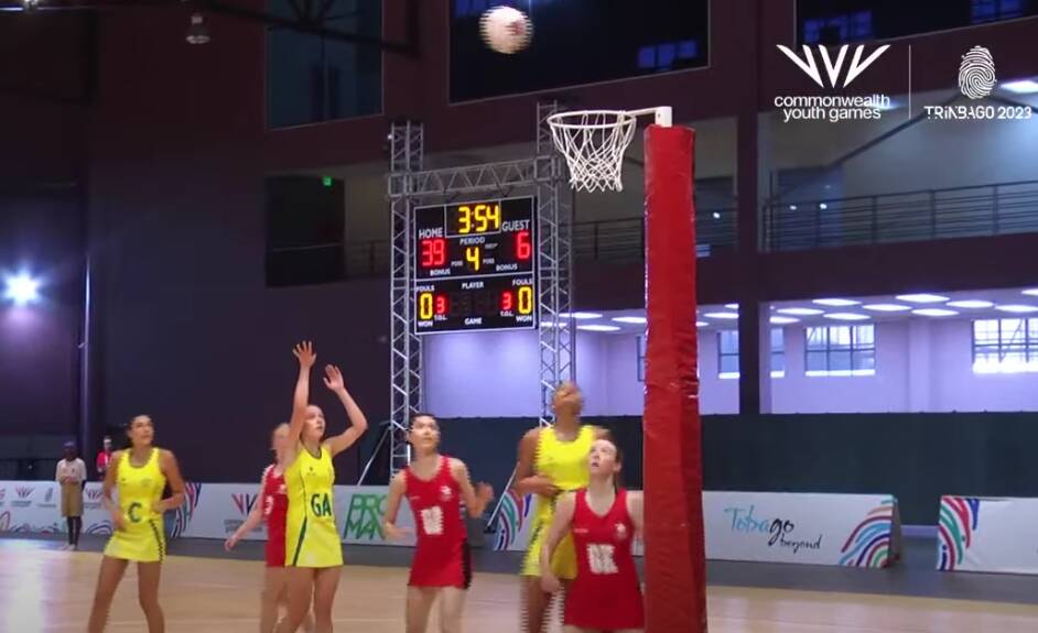 Mia Lavis puts up another shot for Australia against Canada.