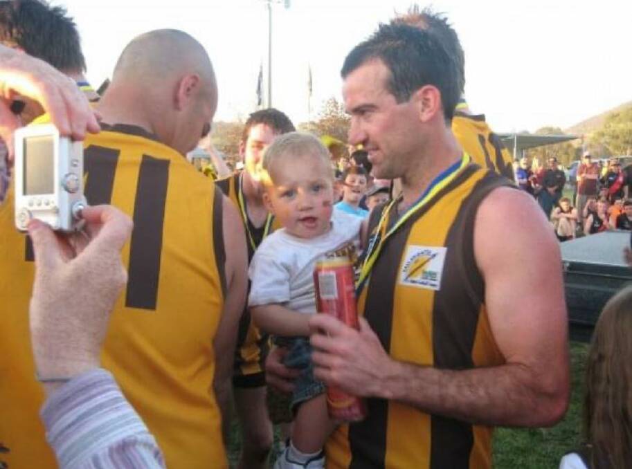 Grand final celebrations for Jake and Travis Knight.