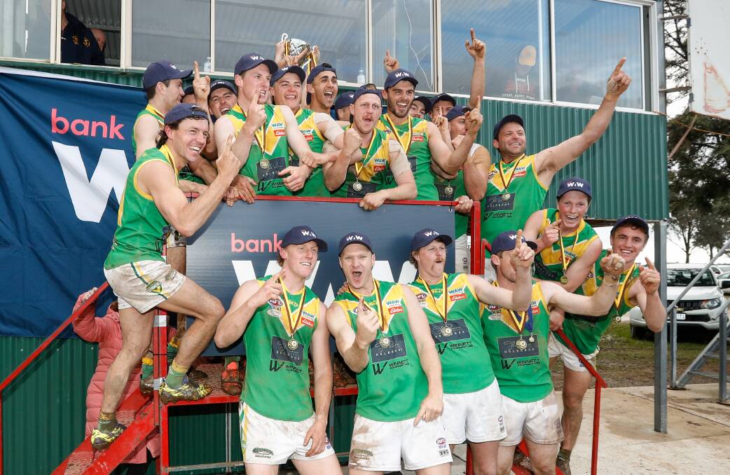 Holbrook celebrate their grand final triumph. Picture by James Wiltshire