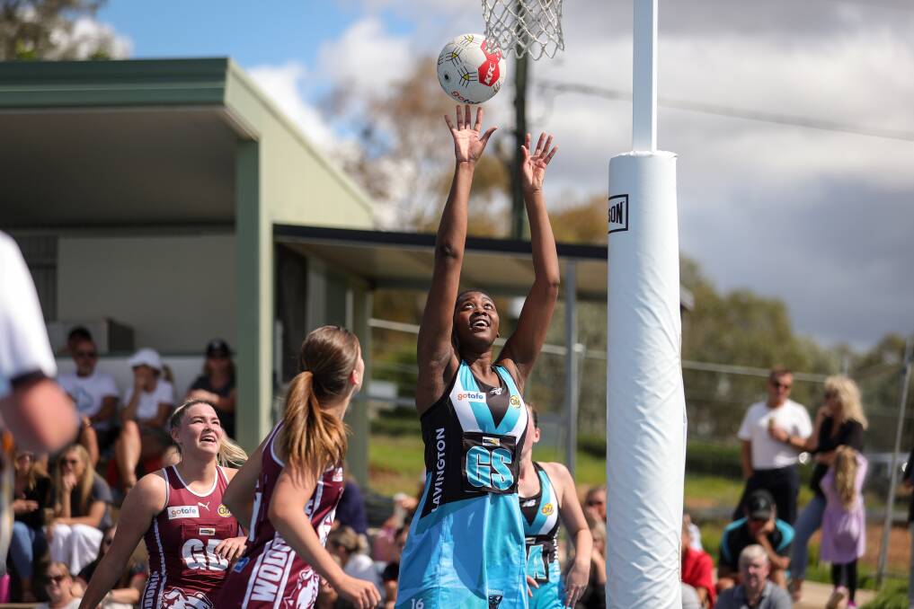 Christine Oguche is averaging almost 40 goals a game but has been struck down by a knee injury midway through her first season in A-grade. Picture by James Wiltshire
