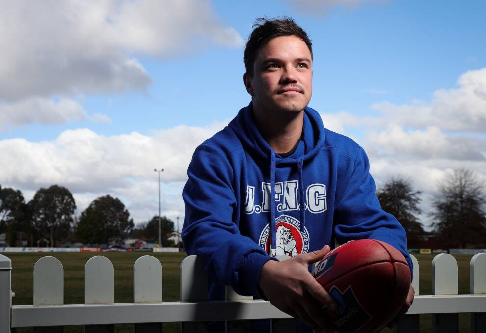 THE FUTURE'S DIGHT: After years of frustration caused by a troublesome knee injury, former Albury Tigers footballer Lachie Dight is looking back to his best after a run of games for Jindera in the Hume league. Picture: JAMES WILTSHIRE