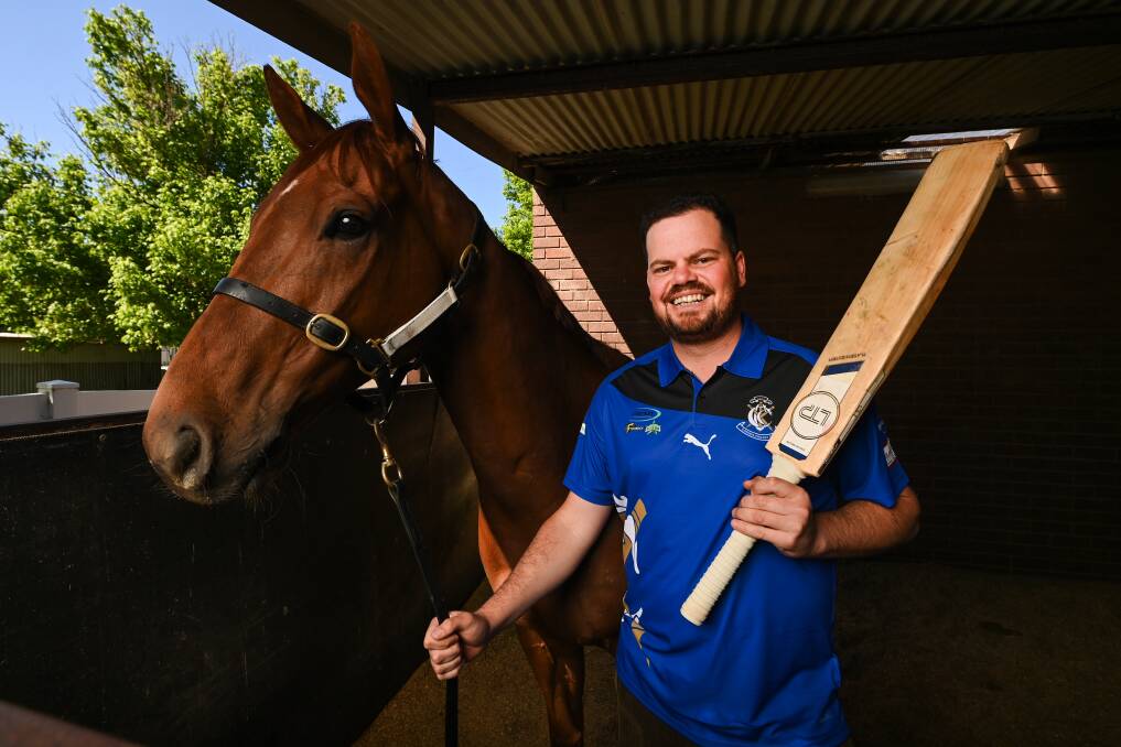 Ben Mitchell with Keith at the Hazel Park Racing headquarters in East Albury. Picture by Mark Jesser