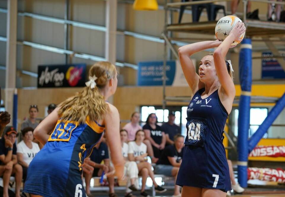Wodonga Raiders' Mia Lavis made a huge impression at the National Netball Championships, consistently excelling in goal-attack for Victoria's 17-and-under side in Darwin. She was cheered on by her family in the stands all week.