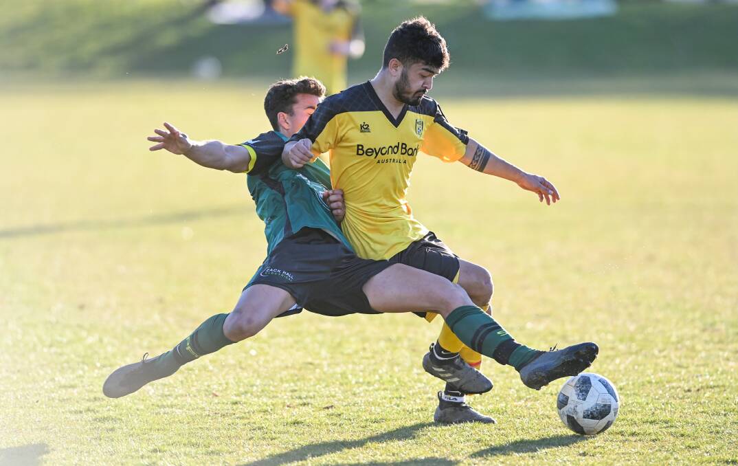 Action from the game between St Pats and Albury Hotspurs last weekend. Picture: MARK JESSER