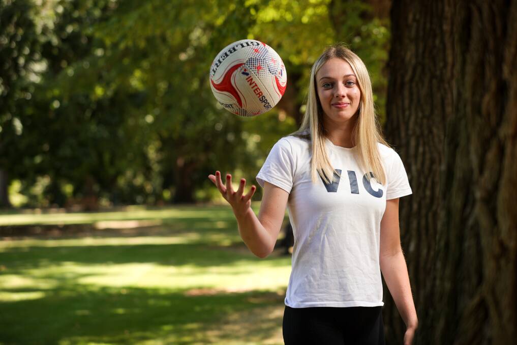 Howlong teenager Mia Lavis, who plays for Wodonga Raiders in the Ovens and Murray, is in the Victoria 17-and-under side heading to Darwin for the Netball National Championships which run from April 11-16. Picture by James Wiltshire