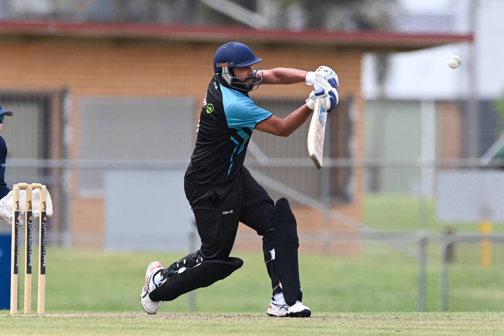 Shayan Khan goes aerial for Lavington in the win over East Albury. Picture by Mark Jesser