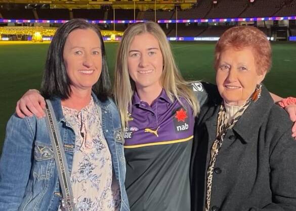 Taking it all in on Draft night with mum Nicole and grandmother Pam.