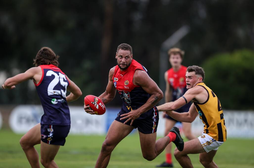 Cam Ellis-Yolmen had 35 touches on his Wodonga Raiders debut. Picture by James Wiltshire