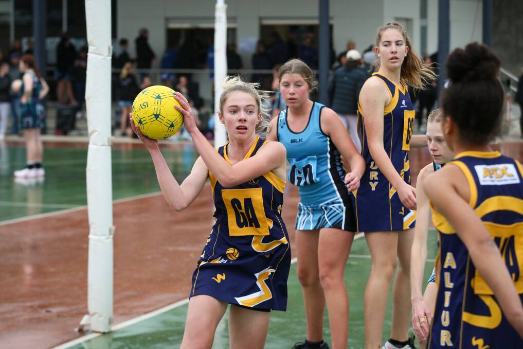 Mia Lavis playing for the Albury Netball Association. Picture by James Wiltshire