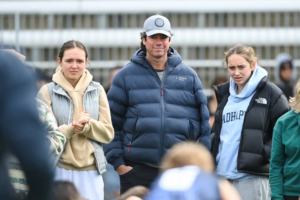 Gil McLachlan is watching his son, Sidney, playing for Victoria at the School Sport Australia U12 Australian Football Championships this week. Picture by Mark Jesser