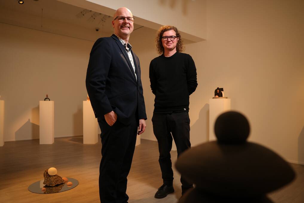 DIFFERENT EVERY YEAR: Mercy Connect chief executive Trent Dean and MAMA curator Michael Moran are looking forward to the exhibition that represents artists with disability and complex needs. Pictures: JAMES WILTSHIRE