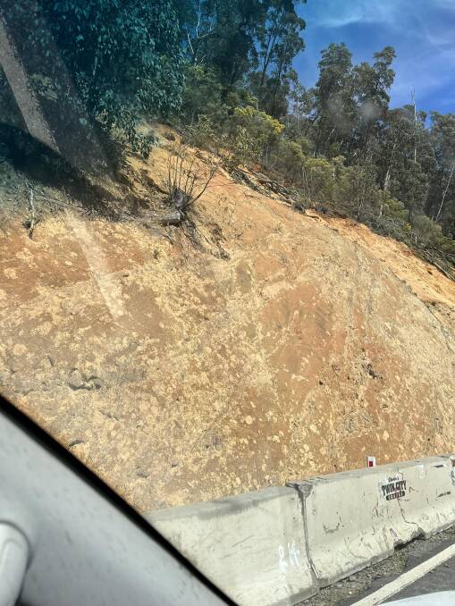 A landslip has occurred between Mount Beauty and Falls Creek. Picture by Denise Wessling