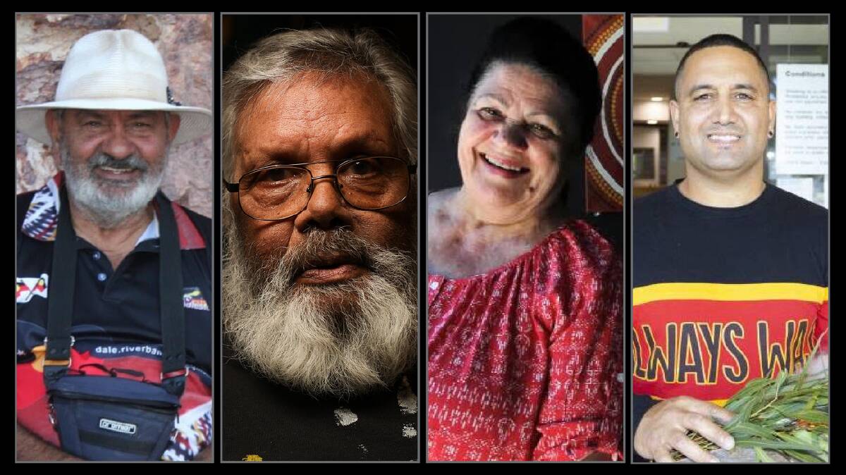 Community Indigenous leaders Uncle Sam Wickman, Uncle Tunny Murray, Aunty Pam Griffith and Johnny Murray. 
