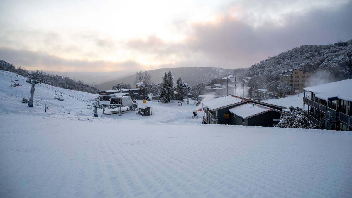 Falls Creek was covered in snow on Sunday, June 30. Picture supplied