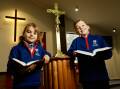 Victory Lutheran College students. Charli Keller, 7, and Arthur O'Connor, 10, look forward to accessing the new space for worship. Picture by Phoebe Adams 
