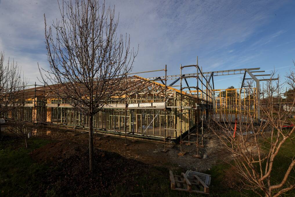 Progress at the St John's Lutheran Church site in Wodonga. Picture by James Wiltshire.