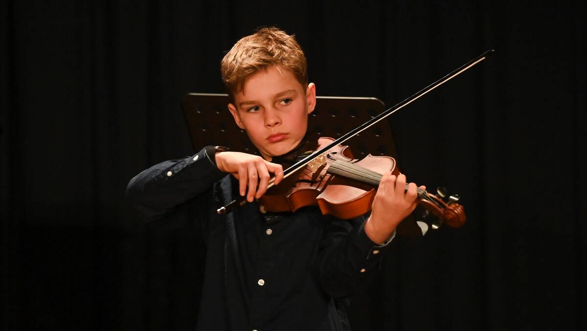 Bronze Strings Solo Pre 1900 Miles Thornton is excited to play in front of an audience for the first week of the Eisteddfod. Pictures by Mark Jesser.