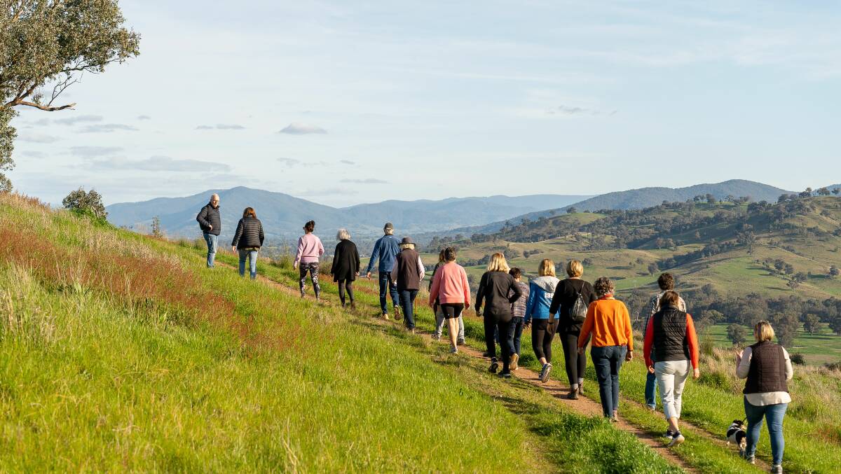Eastern Hill walkers cross the ridge line to Elke's seat. File picture