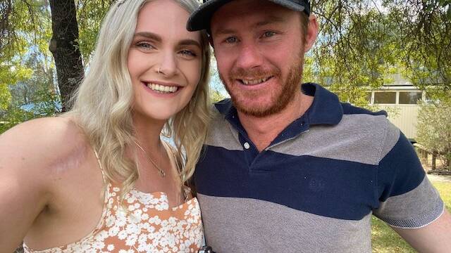 Tahnia Whitsed and Darren Lebner will wed in Albury in two months. Picture supplied.