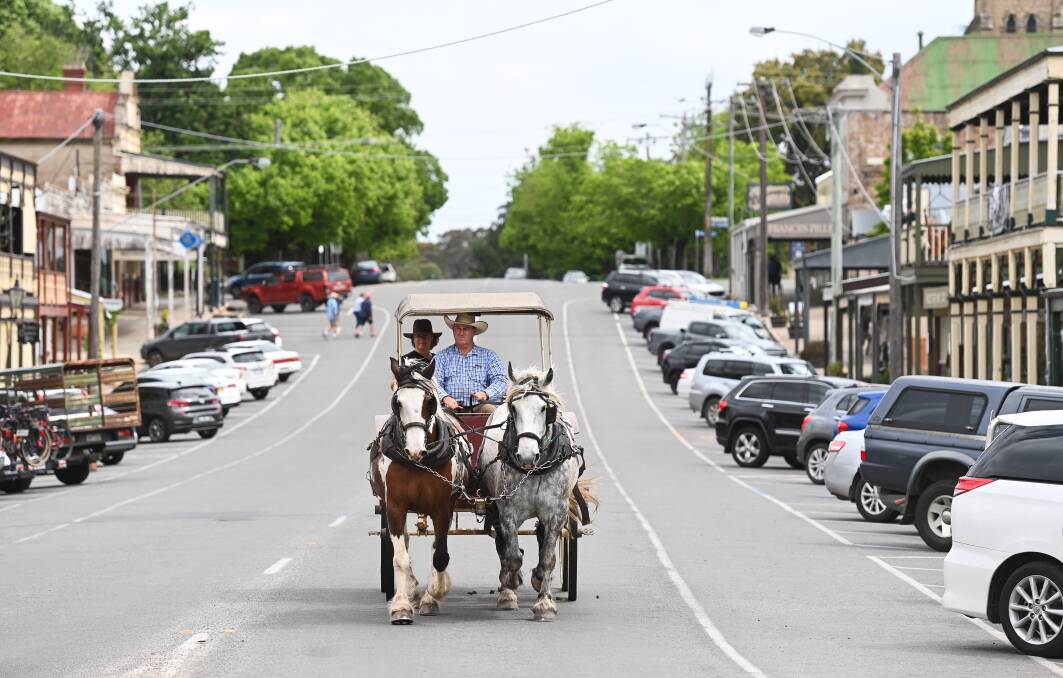 The sight of a horse-drawn carriage on the main street of Beechworth could be a common one within weeks. Picture by Mark Jesser