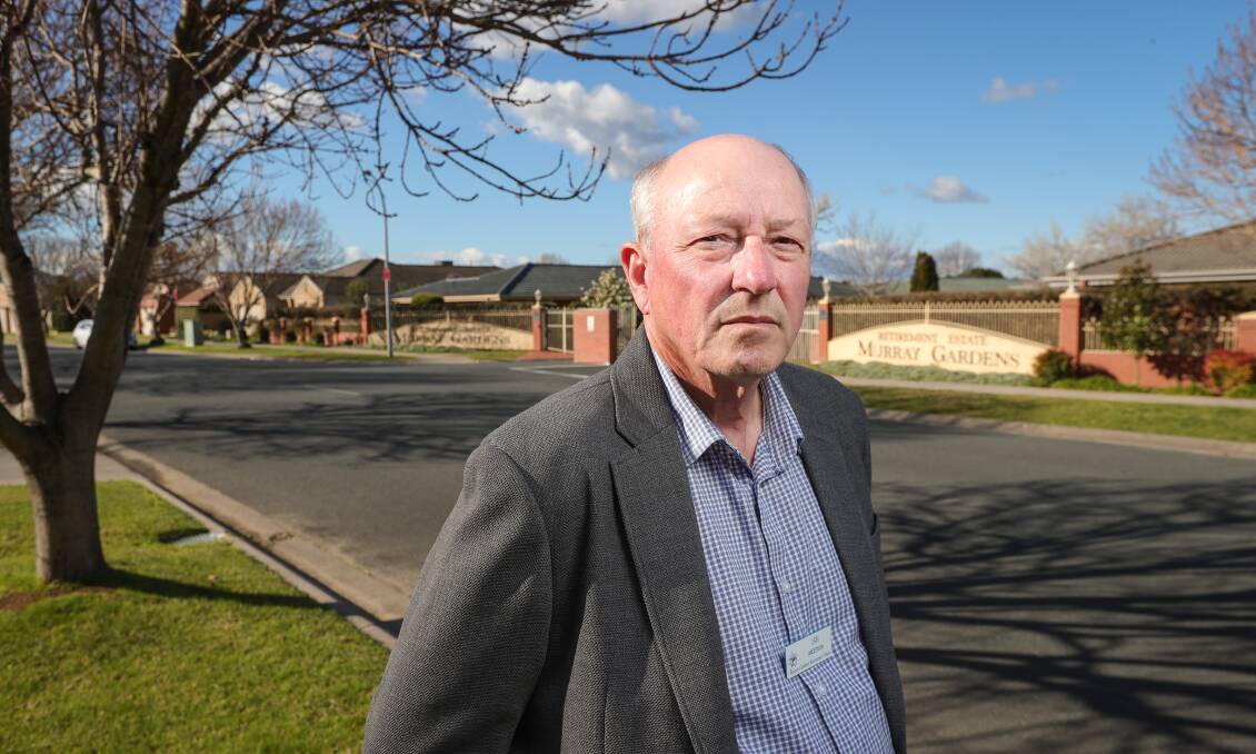 Murray Gardens Retirement Village resident Ian Anderson said pensioners at the community were "already under heavy stress" with the NCAT hearing looming. Picture by James Wiltshire