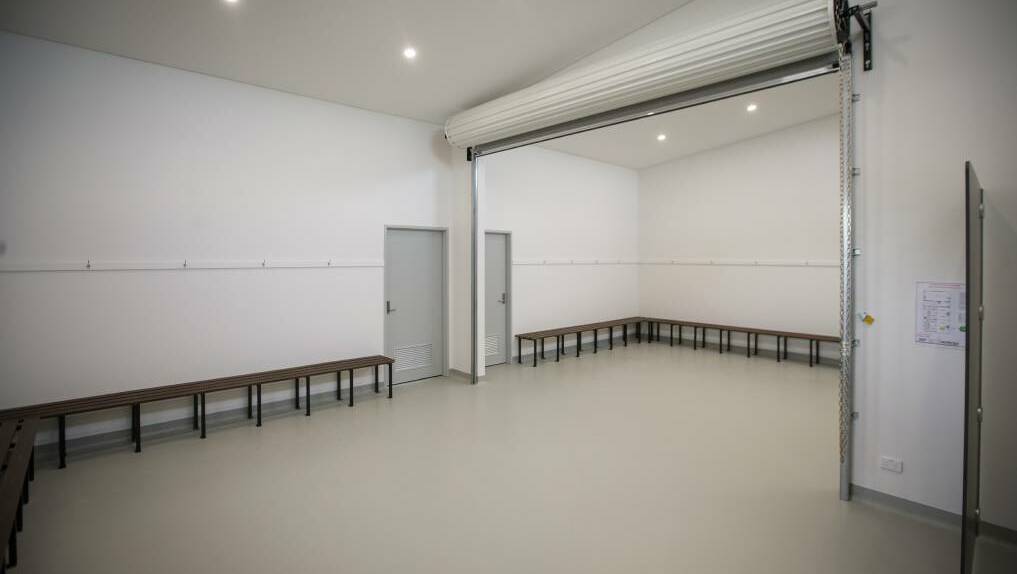 Inside the new change rooms at Wodonga's Kelly Park. Picture by James Wiltshire