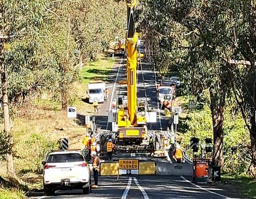 The sight of work being undertaken at the Rising Sun Bridge on Beechworth-Wodonga Road raised cheers from netizens. Facebook Picture