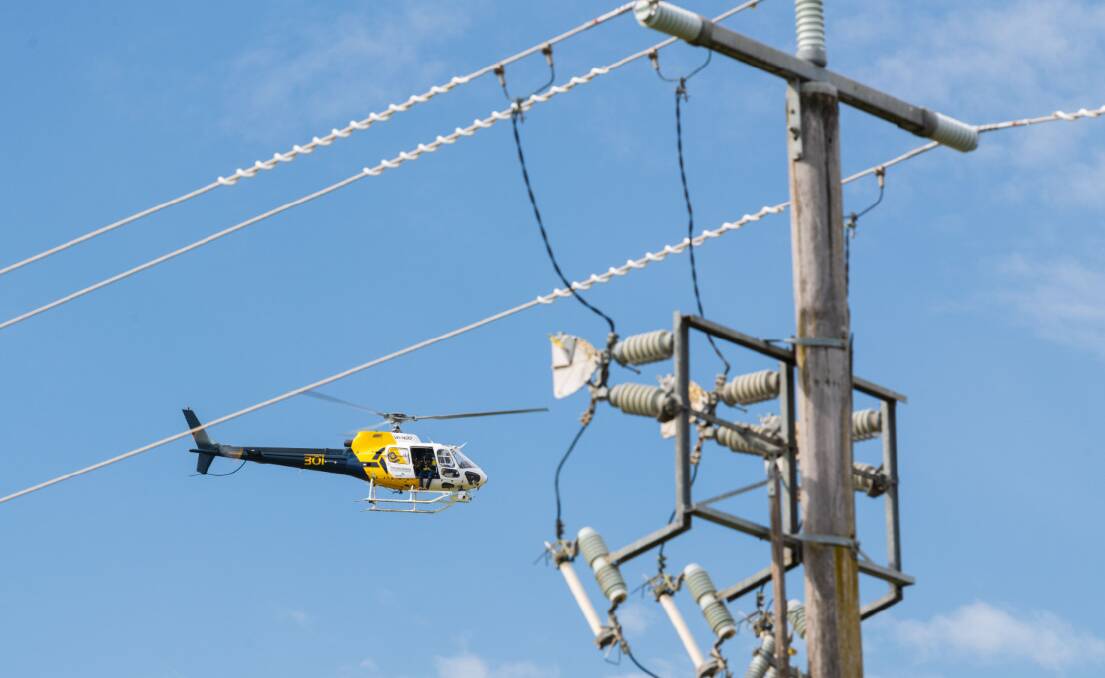 Helicopters are being deployed by Ausnet to inspect thousands of power poles. Picture supplied