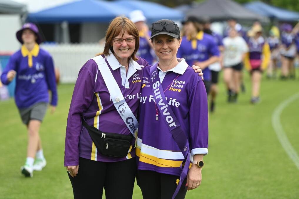 Allison Bowman and Michelle Sinclair at Relay for Life. Picture by Mark Jesser