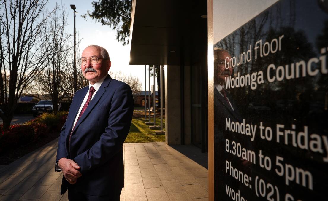 Wodonga mayor Ron Mildren pictured in August during a break from a council meeting on health issues last August. Picture by James Wiltshire