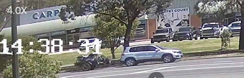 CCTV footage recorded by a nearby business of the bike being towed away by a man in a Volkswagen SUV.