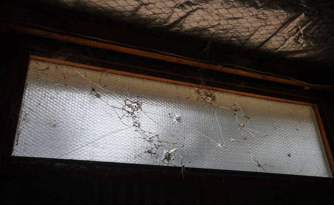 Damage inside the JJ Wright Hall which is infested with white ants. Picture by James Wiltshire