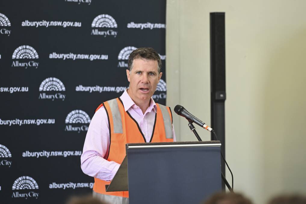 Albury MP Justin Clancy cites facts and figures to show his support for the new facility. Picture by Mark Jesser