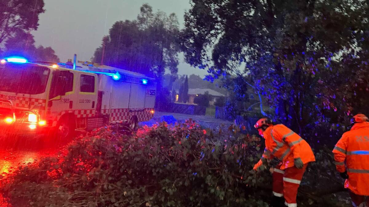 The SES said heavy rain caused chaos in some areas of North Albury on Friday night. Picture supplied by NSW SES