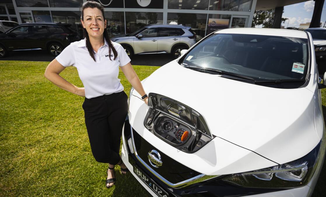 McRae Nissan sales consultant Sharelle Bailey said her office at Wodonga fielded calls every day from people interested in electric vehicles and there was always concern over lack of charging infrastructure. Picture by Ash Smith