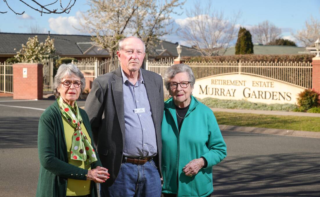Residents Jan Smith, Ian Anderson and Margaret Crawshaw say many residents at Murray Gardens fear they will lose their homes. Picture by James Wiltshire