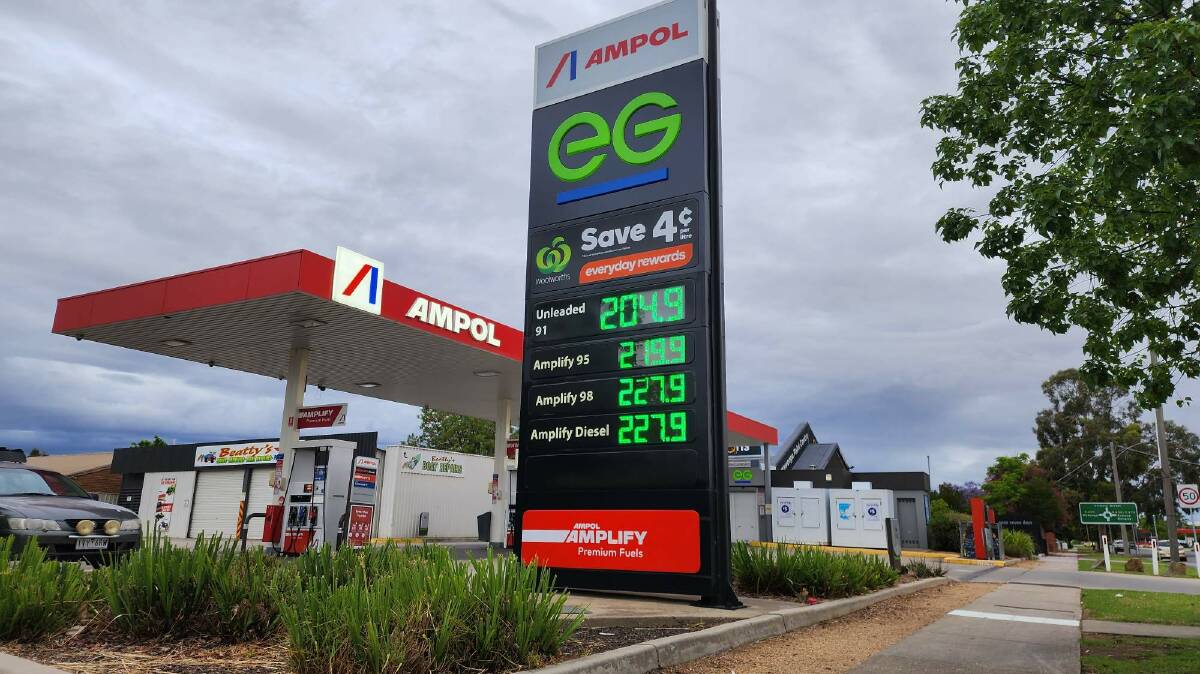 The Yarrawonga Ampol pictured on Wednesday, November 29. Locals say the price of fuel at their tourist town has been absurdly high compared with surrounding towns for many years. 