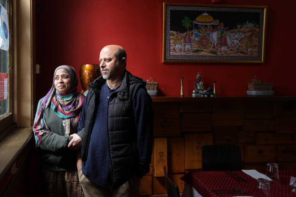 Shabbir Hussain and his wife Asra ponder their future after seven years of serving Indian food to Beechworth locals and tourists. Picture by James Wiltshire