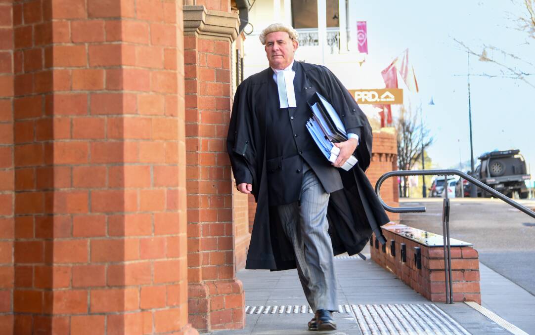 Defence barrister Michael King alleged Amber Haigh's great-aunt Stella Nealon pressured her into having an abortion in 1998, during a judge alone trial in the Wagga Supreme Court on Tuesday. Picture by Bernard Humphreys