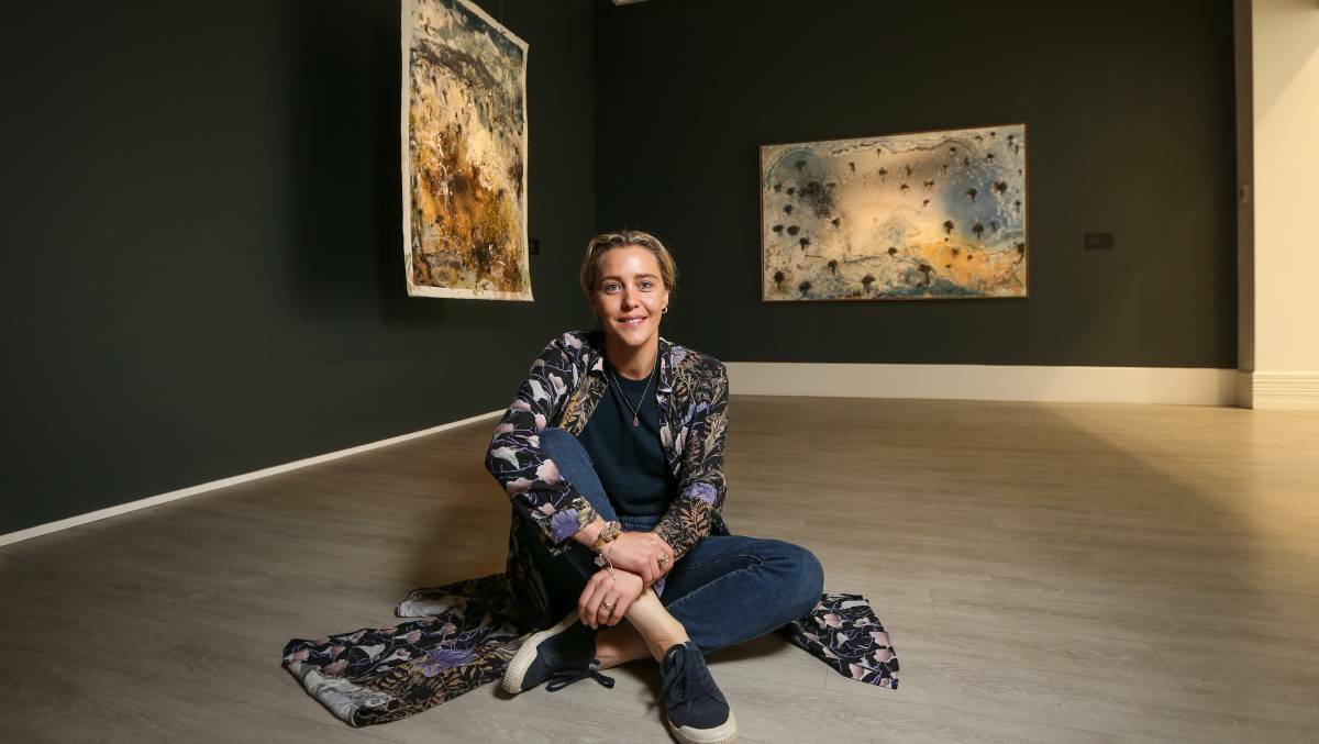 Open Call artist Julia Roche's works were exhibited at Murray Art Museum Albury in 2021 and accompanied by an in-person artist talk. Picture by James WIltshire. 