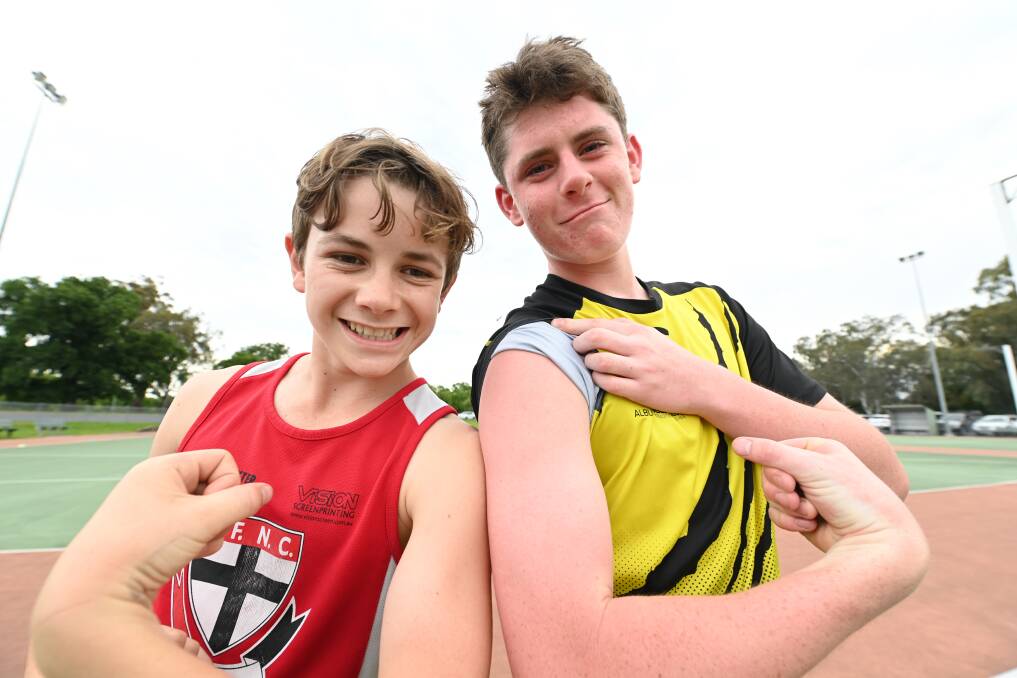 Charlie Baxter and Fin Bready are just a portion of the male presence taking hold of the Albury Netball Association's mixed scene at the moment. Picture by Mark Jesser