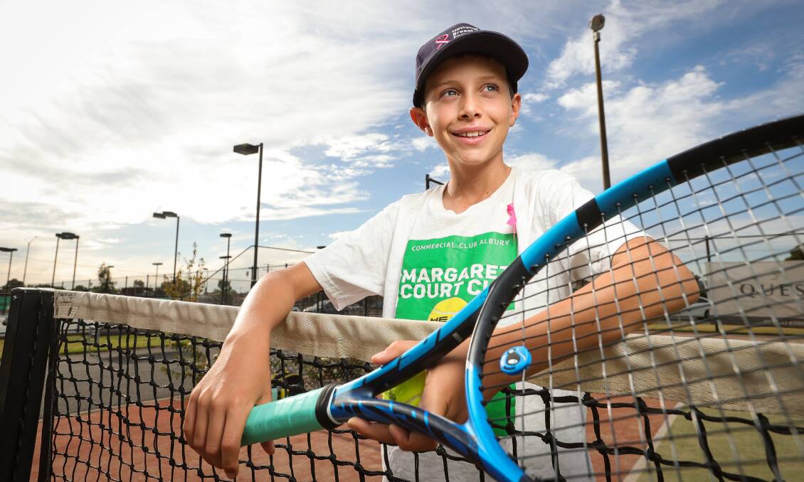 Ten-year-old Hugh Bergin, organiser of Racquets Against Breast Cancer, wants to help other people. Picture by James Wiltshire